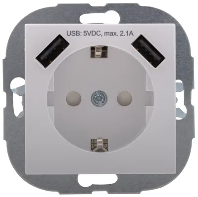 Produktbild von REV Ritter Schutzkontaktsteckdose mit USB Modul Studio, weiß