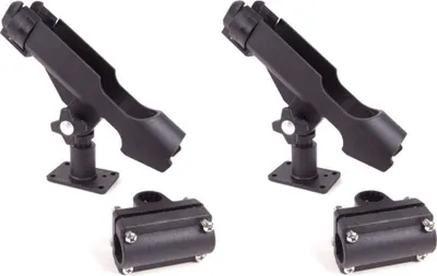 Image de Ensemble de supports pour cannes à pêche DLT, en ABS, 2 pièces - Support pour bateau - Support pour cannes à pêche - Installation facile