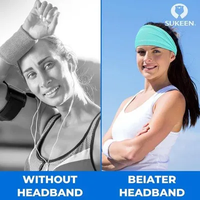 Produktbild von Famanu Sportkopfbänder für Damen und Herren - Breite, elastisch, rutschfest, kühlend