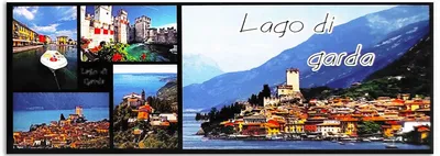 Magnet Gardasee 13 x 4,5 cm, rechteckig, bunt