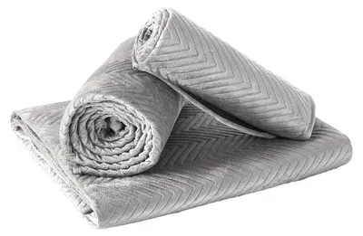 Produktbild von Tagesdecke, Sofa- und Sesselüberwurf, Lux, Fischgrätenmuster 160x210 + 2x 70x160 Grau 01