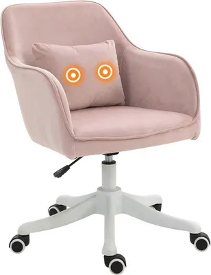 Obrázek produktu pro Ergonomická kancelářská židle s masážní funkcí a nastavitelnou výškou v růžové barvě