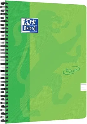 Zdjęcie produktu dla Blok A4+ s boční spirálou Oxford Nordic Touch, linkovaný, 70 listů, zelený