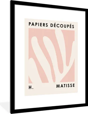 Produktbild von MuchoWow® Gerahmtes Poster Matisse - Rosa - Pastell - Abstrakt 60x80 cm - Poster mit Schwarzem Bilderrahmen Wandposter Rahmen Foto Bilder - Wohnzimmer - Dekorationen - Prämie