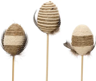 Produktbild von Osterstecker Ei am Stab bruchfest 43cm Braun / Beige 1 Stück sortiert