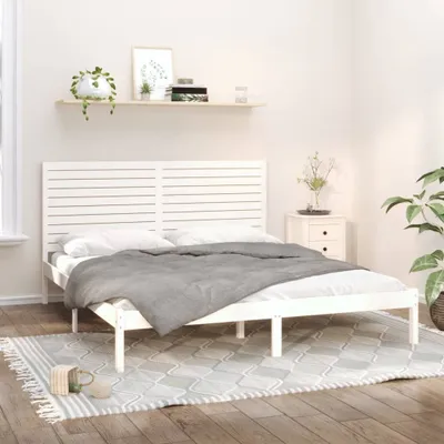 Produktbild von The Living Store Massivholzbett Weiß 200x200 cm