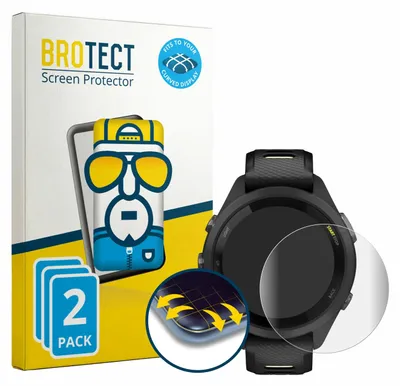 Produktbild von 2x BROTECT Fullscreen Schutzfolie für Garmin Forerunner 265S (42 mm) Displayschutz Folie Fullcover Klar Transparent