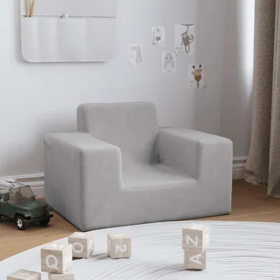 Produktbild von vidaXL Kindersofa Hellgrau Weich Plüsch