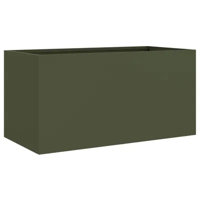 Image de Jardinière vert olive 62x30x29 cm acier