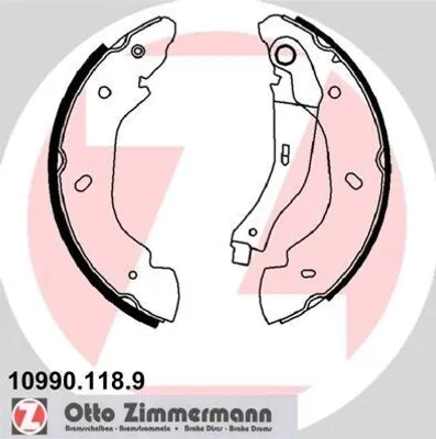 Produktbild von ZIMMERMANN Bremsbackensatz Trommelbremse Hinten für FORD Transit Mk6 Kasten (V347, V348, FA) 254mm 10990.118.9
