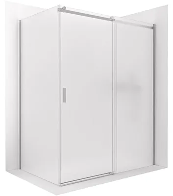 Obrázok produktu pre CERANO – Sprchový kút Santoro – pravý – 6 mm – chróm, mliečne sklo – 130 × 70 cm – posuvný
