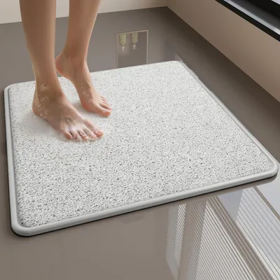 Image de Tapis de douche en loofah antidérapant, blanc, 60 x 40 cm
