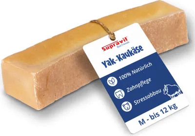 Produktbild von Supravit Yak Kaukäse für Hunde M | Käseknochen 100% Natürlich | Laktosearm