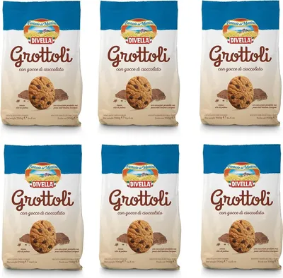 Produktbild von Divella Grottoli con gocce di cioccolato Italienische Shortbread Kekse mit Schokoladentropfen 6 x 700g biscuits cookies