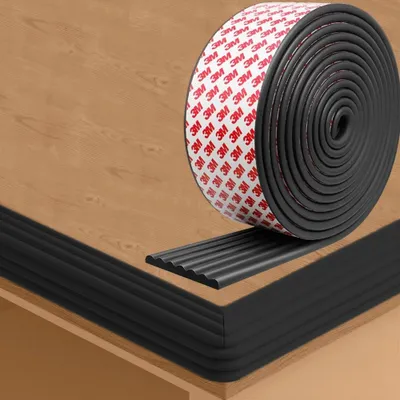Image de Solidchoice - Protections de bord de table autocollantes, 5 mètres - Noir. Mousse pour tables en verre et angles