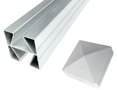 Produktbild von WPC Sichtschutz Zaun Zaunpfosten Aluminium Mittelpfosten 270 x 6,8 x 6,8 cm