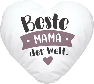 Produktbild von Herzkissen Beste/r Papa Mama der Welt schönes Geschenk zum Muttertag Vatertag Weihnachten Geburtstag Eltern SpecialMe® Mama weiß Herz-Kissen