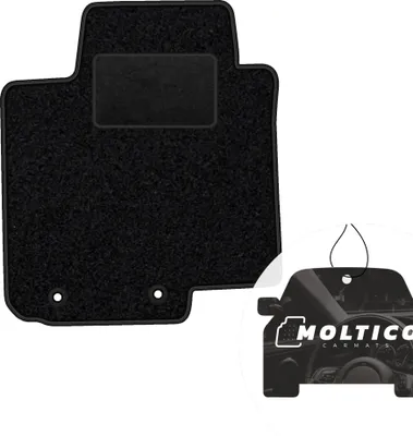 Produktbild von moto-MOLTICO Fahrer Fußmatte Auto Velours Fahrerseite Autoteppiche Schwarz Fahrermatte 1-teilig passend für Hyundai i20 II III 2015-2020