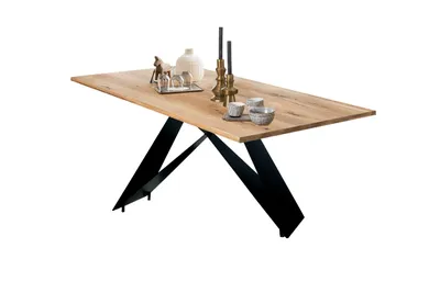 Produktbild von SIT Möbel Tisch 180x100 cm | Platte Wildeiche 40 mm natur | Metallgestell schwarz | B 180 x T 100 x H 75,4 cm | 16118-11 | Serie TABLES & CO
