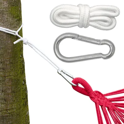 Produktbild von Hängematten Befestigung bis 160kg - mit Karabiner und Seilen
