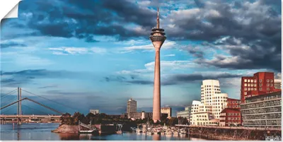 Produktbild von ARTland Poster Düsseldorf Skyline I Größe: 60x30 cm