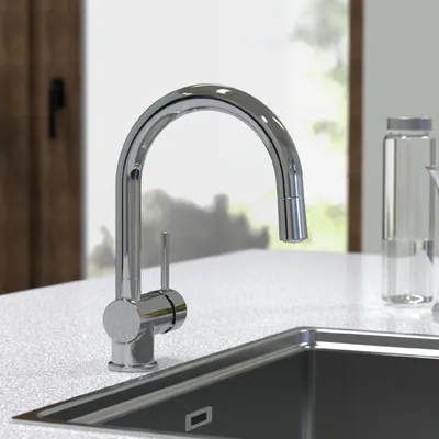 Produktbild von SCHÜTTE Küchenarmatur STELLA, temperaturgesteuerter LED Wasserhahn Küche, 360° schwenkbare Mischbatterie Küche, Chrom
