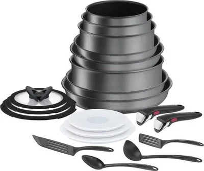 Produktbild von Famanu Kochgeschirr Set 20-teilig mit Antihaftbeschichtung - Stapelbare Töpfe