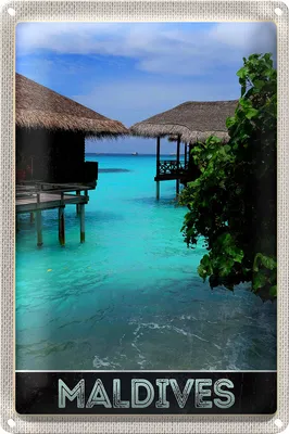 Produktbild von Blechschild Reise 20x30cm Malediven Insel Meer Sonne