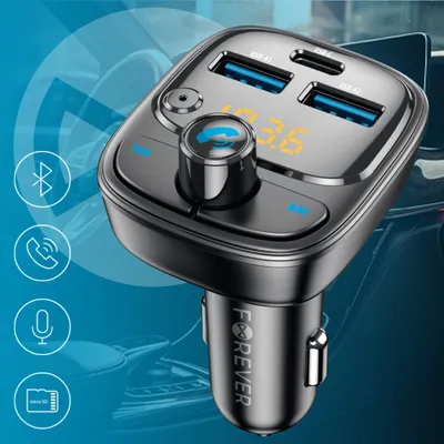 Produktbild von Forever Bluetooth FM Sender 2 x USB-A 1 x USB-C PD 30W TR-370 schwarz