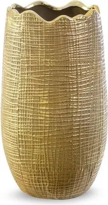 Zdjęcie produktu dla Wazon ceramiczny SELMA brązowo-złoty 18x18x32 cm