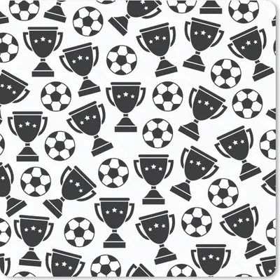Produktbild von MuchoWow® Mauspad Mousepad Muster - Fußball - Pokal - Jungen - Kinder - Kind 20x20 cm - Mousepads - Maus Mat - Pad - Mausunterlage - Desk Mat - Bureauartikeln