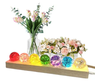 Kristallkugel-Nachtlicht, 7 Farben, LED, 31 cm, drehbar