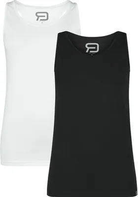 Produktbild von RED by EMP Damen Doppelpack Basic Tops in schwarz und weiß - angenehmer, weicher Baumwollstoff XXL