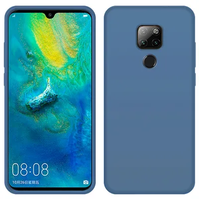 Immagine prodotto di Custodia Huawei Mate 20, custodia protettiva in silicone liquido resistente agli urti e ai graffi per Huawei Mate 20 Blue