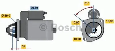 Image de BOSCH 0 986 019 020 Démarreur 3 kW 12 V pour camion