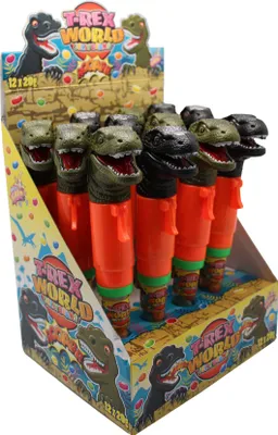 Produktbild von Display Komplett T-Rex World 12 Stück Jelly Beans mit Sound 20 g