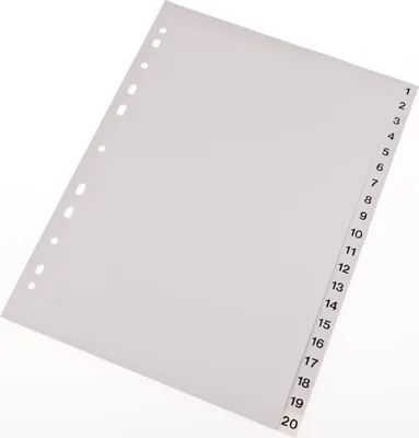 Obrázok produktu pre proOFFICE Kunststoff-Register, Zahlen, A4, 20-teilig