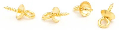Produktbild von Vintageparts Schraubösen mit Schirm 304 Edelstahl goldfarben 10,5 mm, 4 Stück