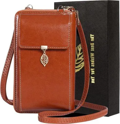 Produktbild von Famanu Handtasche mit RFID-Schutz - Kleine Schultertasche aus Leder - 12 Kartenfächer