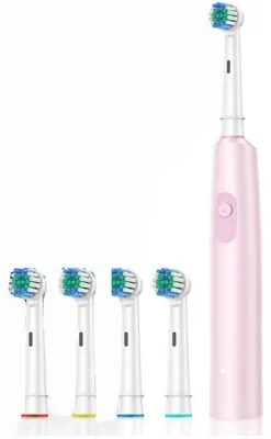 Obrázek produktu pro Elektrický růžový zubní kartáček, péče o ústní dutinu, 8 hlavic, rychlé nabíjení
