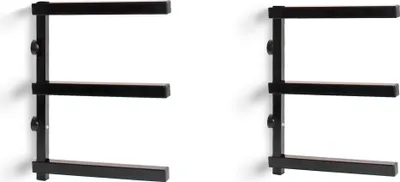 Zdjęcie produktu dla XPOtool 2x regał metalowy do przechowywania drewna, 310 x 30 x 455 mm, regał wspornikowy z 3 poziomami, regał do dużych obciążeń 50 kg na poziom w kolorze czarnym