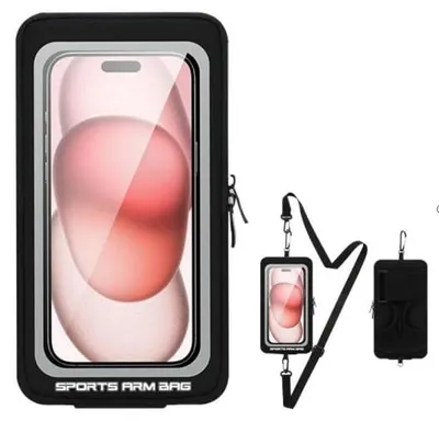 Produktbild von XFSRG Sportarmband Handy Armtasche Handyhalterung Arm Handytasche Joggen Handy Armband Sportarmband Handyhalterung Joggen mit Umhängeband Touchscreen Tasche für Laufen Fitness