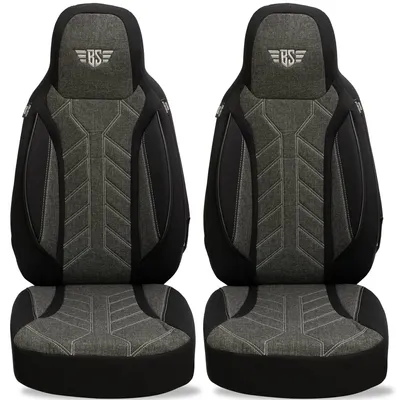 Immagine prodotto di Coprisedili per VW Crafter, modelli dal 2006 al 2016 – Coprisedili protettivi per sedili conducente e passeggero, colore nero/antracite