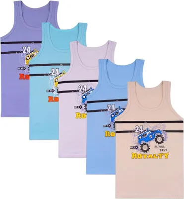 Produktbild von 5er Set Jungen Unterhemden - Rallye - Bunt
