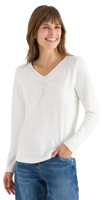 Productafbeelding van Cecil Damen basic shirt met gerimpelde details