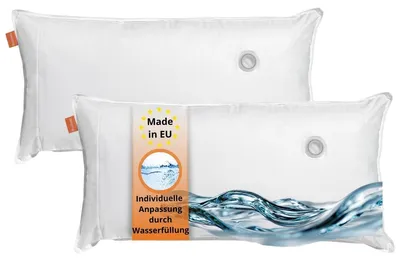 Productafbeelding van Waterkussen - Hoofdkussen - 40 x 80 cm - Wit - Set van 2