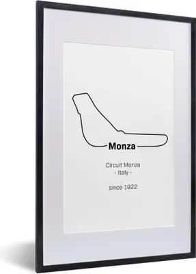 Produktbild von MuchoWow® Gerahmtes Poster Formel 1 - Monza - Rennstrecke 40x60 cm - Poster mit Schwarzem Bilderrahmen Wandposter Rahmen Foto Bilder - Poster in Rahmen