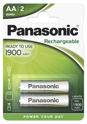 Image de 1x2 Panasonic Accu NiMH Mignon AA 1900 mAh Ready to Use
