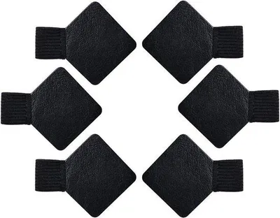 Immagine prodotto di Set da 6 portapenne autoadesivi neri - Portapenne elastici in Pelle finta per taccuini - Accessori per l'organizzazione