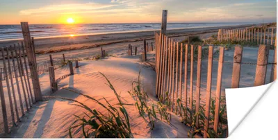 Produktbild von MuchoWow® Poster Strand - Meer - Düne - Sonnenuntergang - Landschaft 40x20 cm - Poster für die Wand - Poster Schlafzimmer